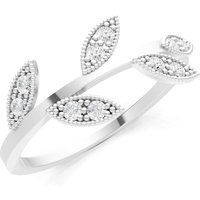 Diamond Leaf Cluster Ring in 9ct White Gold