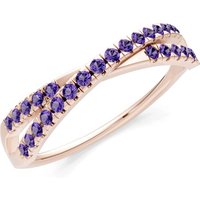Amethyst Overlap Split Band Ring in 9ct Rose Gold