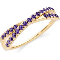 Amethyst Overlap Split Band Ring in 18ct Gold