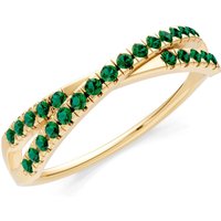 Emerald Overlap Split Band Ring in 18ct Gold