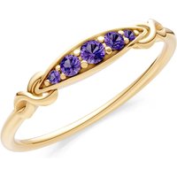 Amethyst Graduated Scroll 5 Stone Ring in 9ct Gold