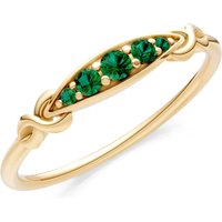 Emerald Graduated Scroll 5 Stone Ring in 9ct Gold