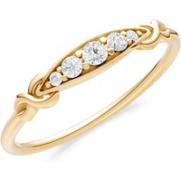 Diamond Graduated Scroll 5 Stone Ring, 0.03 ct in 18ct Gold