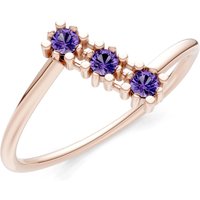 Amethyst Triple Cluster Ring in 9ct Rose Gold