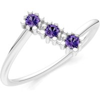 Amethyst Triple Cluster Ring in 9ct White Gold