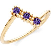 Amethyst Triple Cluster Ring in 18ct Gold