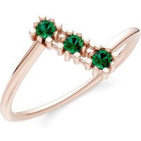 Emerald Triple Cluster Ring in 9ct Rose Gold