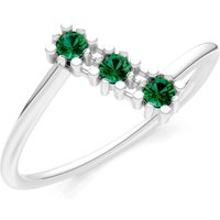 Emerald Triple Cluster Ring in 18ct White Gold