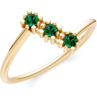 Emerald Triple Cluster Ring in 9ct Gold