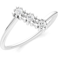 Diamond Triple Cluster Ring in 9ct White Gold
