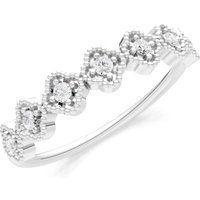Diamond Floral Cluster 7 Stone Half Band Ring in 18ct White Gold