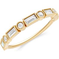 Diamond Alternating Gemstone Band Ring in 18ct Gold