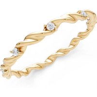 Diamond Rope Twist Gemstone Band Ring in 9ct Gold