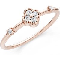 Amethyst and Diamond Gemstone Flower Cluster Ring in 9ct Rose Gold