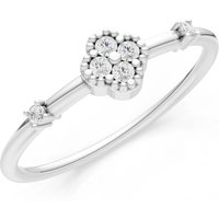 Garnet and Diamond Gemstone Flower Cluster Ring in 18ct White Gold