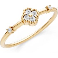 Swiss Blue Topaz and Diamond Gemstone Flower Cluster Ring in 9ct Gold