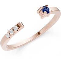 Emerald and Diamond Open Band Ring in 9ct Rose Gold