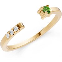 Peridot and Diamond Open Band Ring in 18ct Gold