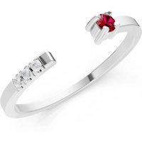 Ruby and Diamond Open Band Ring in 9ct White Gold