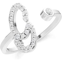 Letter G Diamond Initial Letter Birthstone Open Ring, 0.03 ct in 18ct White Gold