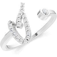 Letter I Diamond Initial Letter Birthstone Open Ring, 0.03 ct in 18ct White Gold