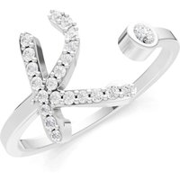 Letter K Diamond Initial Letter Birthstone Open Ring, 0.03 ct in 18ct White Gold