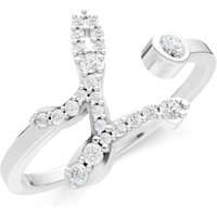 Letter L Diamond Initial Letter Birthstone Open Ring, 0.03 ct in 9ct White Gold