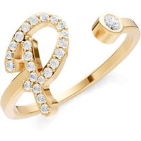 Letter P Diamond Initial Letter Birthstone Open Ring, 0.03 ct in 18ct Gold