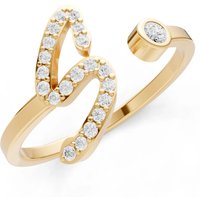 Letter S Diamond Initial Letter Birthstone Open Ring, 0.03 ct in 18ct Gold