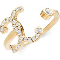 Letter X Diamond Initial Letter Birthstone Open Ring, 0.03 ct in 9ct Gold