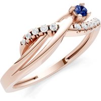Sapphire and Diamond Infinity Micro Set Cluster Ring in 9ct Rose Gold