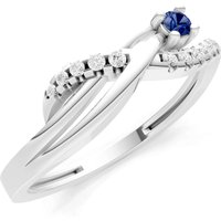 Sapphire and Diamond Infinity Micro Set Cluster Ring in 9ct White Gold