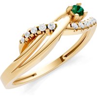 Emerald and Diamond Infinity Micro Set Cluster Ring in 18ct Gold