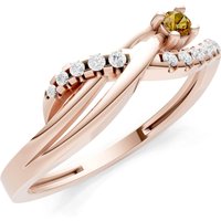 Citrine and Diamond Infinity Micro Set Cluster Ring in 9ct Rose Gold