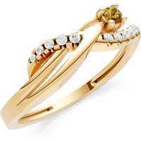 Citrine and Diamond Infinity Micro Set Cluster Ring in 9ct Gold
