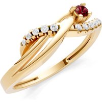 Garnet and Diamond Infinity Micro Set Cluster Ring in 18ct Gold