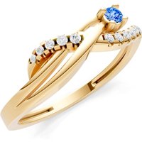 Swiss Blue Topaz and Diamond Infinity Micro Set Cluster Ring in 9ct Gold