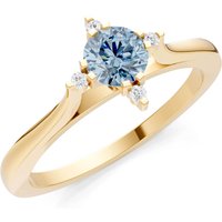 Aquamarine and Diamond Classic Four-Prong Solitaire Ring in 18ct Gold
