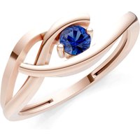 Sapphire Twist Solitaire Ring in 9ct Rose Gold