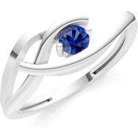 Sapphire Twist Solitaire Ring in 9ct White Gold