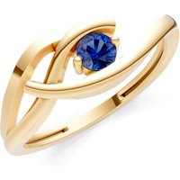 Sapphire Twist Solitaire Ring in 9ct Gold