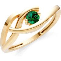 Emerald Twist Solitaire Ring in 18ct Gold