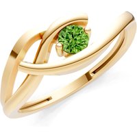 Peridot Twist Solitaire Ring in 18ct Gold