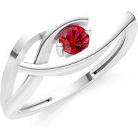 Ruby Twist Solitaire Ring in 18ct White Gold