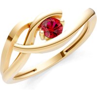 Ruby Twist Solitaire Ring in 18ct Gold