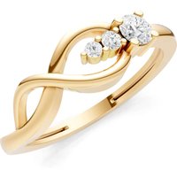 Diamond Intertwined Three Stone Ring, 0.11 ct in 9ct Gold