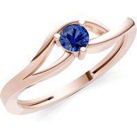 Sapphire Minimal Curve Solitaire Ring in 9ct Rose Gold