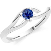 Sapphire Minimal Curve Solitaire Ring in 9ct White Gold