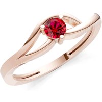 Ruby Minimal Curve Solitaire Ring in 9ct Rose Gold