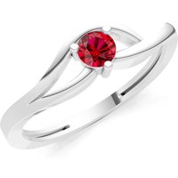 Ruby Minimal Curve Solitaire Ring in 18ct White Gold